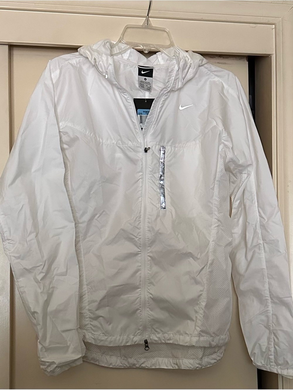 Nike White Hooded Lightweight Windbreaker